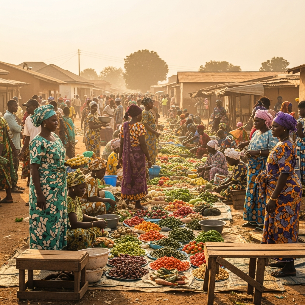 Bustling market life